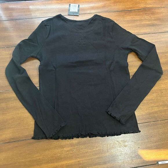 Girls Long Sleeve Shirt with Flower Embroidery Design Size XXL 16/18 - Picture 4 of 4